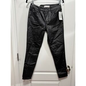 Social Standard by Sanctuary Womens Black Coated Mid-Rise Ankle Skinny Pants 4